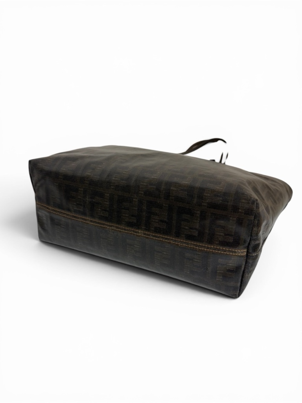 FENDI FF Brown Zucca Pattern Shoulder Tote - Picture 6 of 12